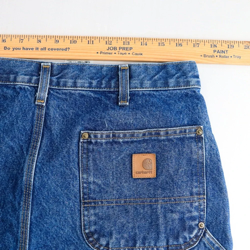 Vintage Carhartt B73 DST Double Knee Denim Work Pants Jeans 36x34 Made In Mexico